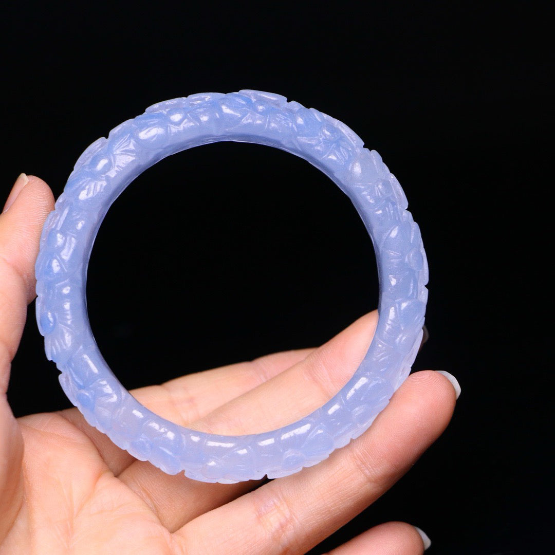 Perfect High Ice Jade Carved Bracelet