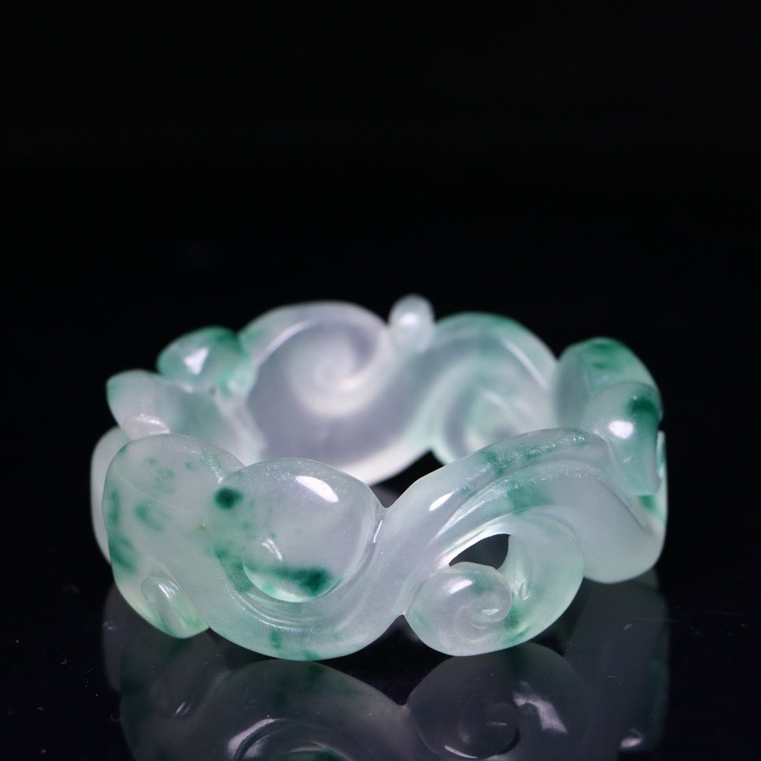 Perfect High Ice Jade Carved Bracelet