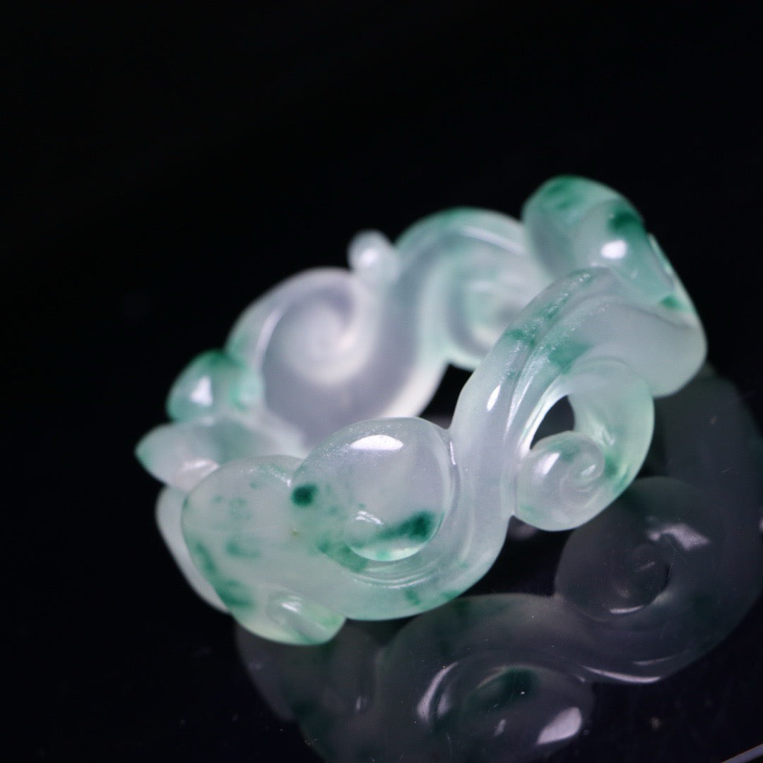 Perfect High Ice Jade Carved Bracelet