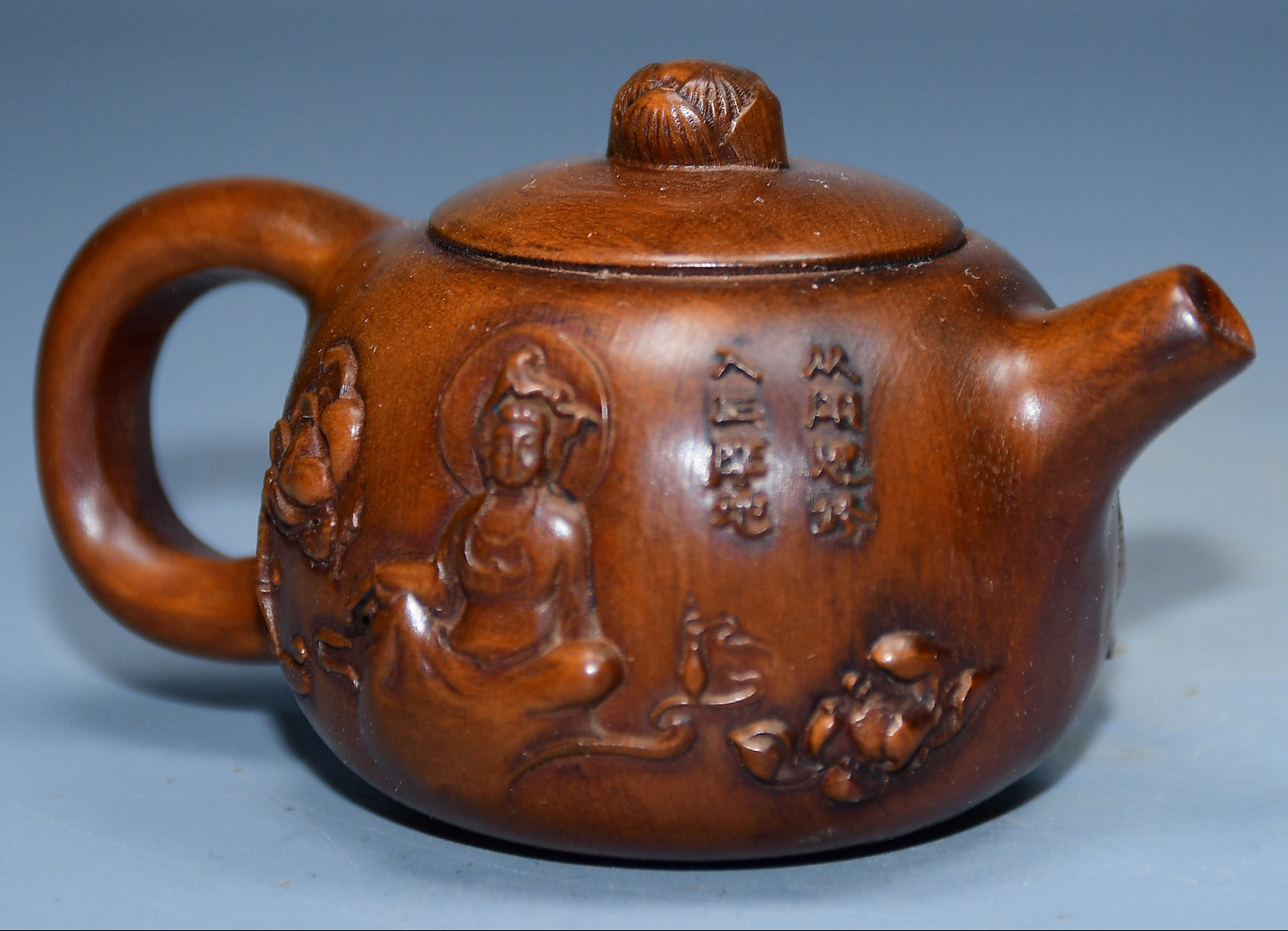 Collection Huangyang Wood Carved Guanyin Pot Handle
