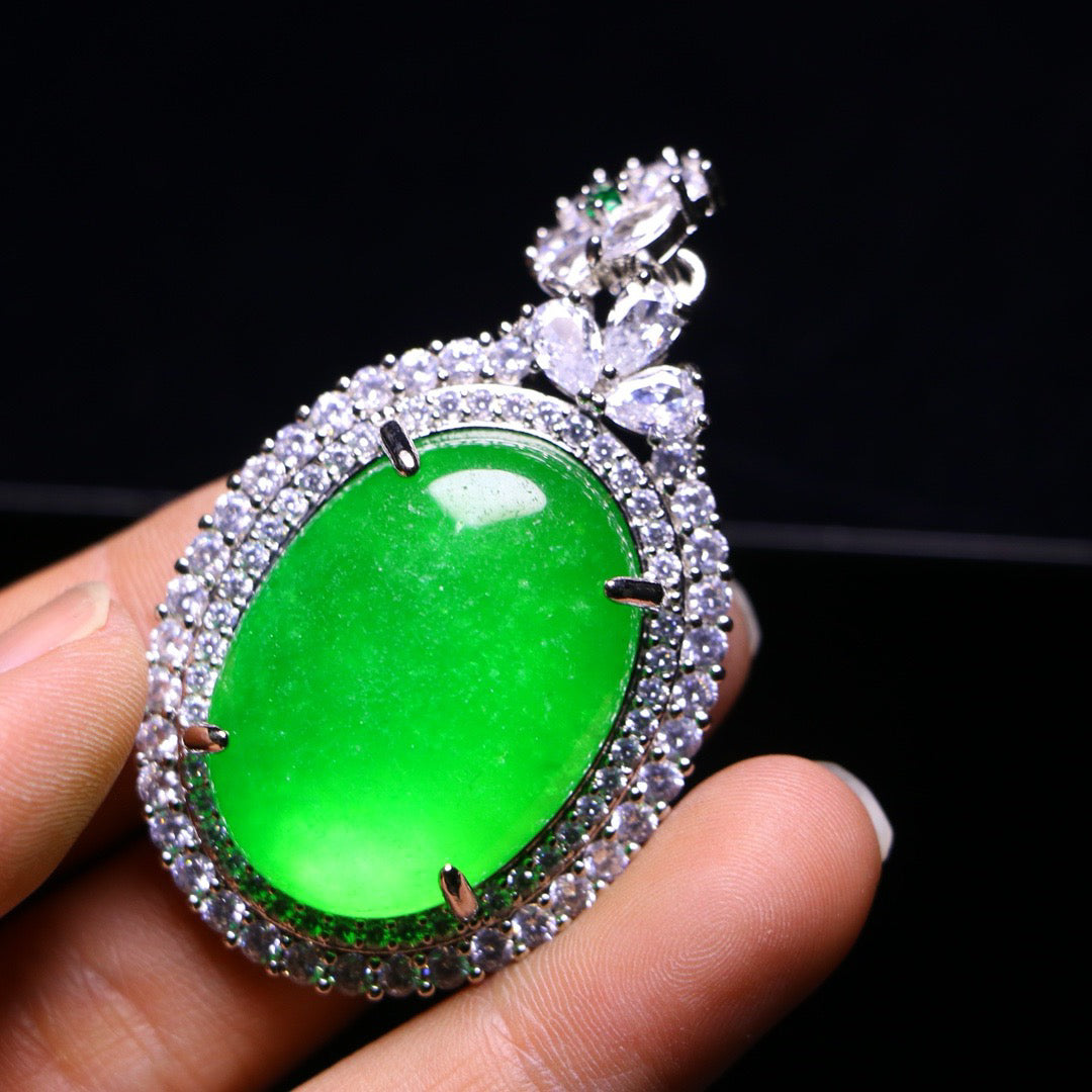 Perfect High Ice Jade Egg Face Pendant