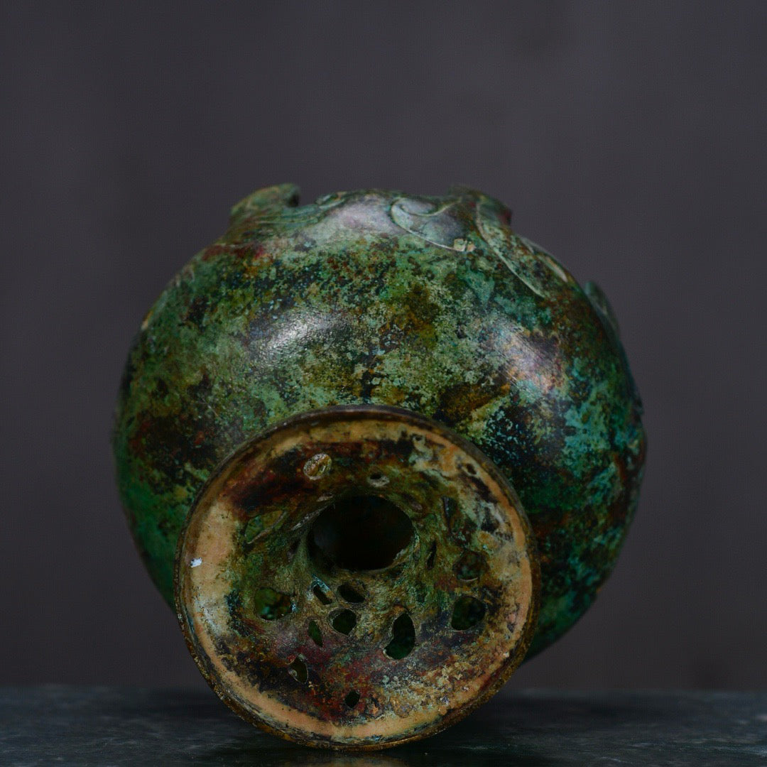 Chinese antique bronze Boshan furnace