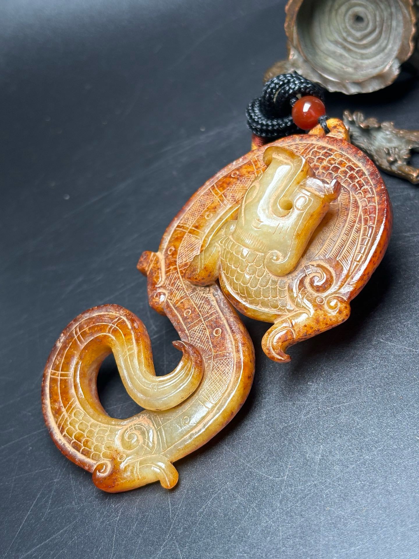 Delicate Hotan Jade Dragon