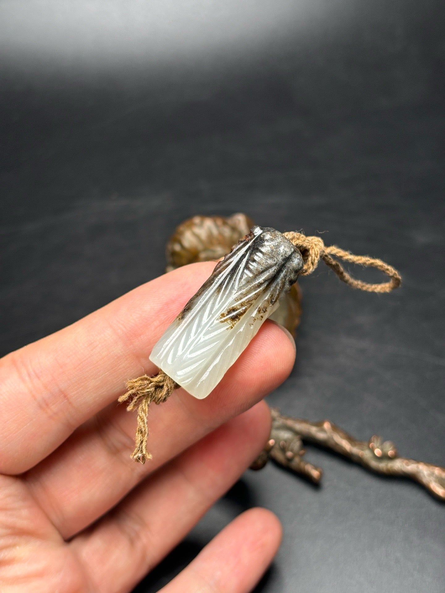 Delicate Hotan Jade Cicada Jade Lettle