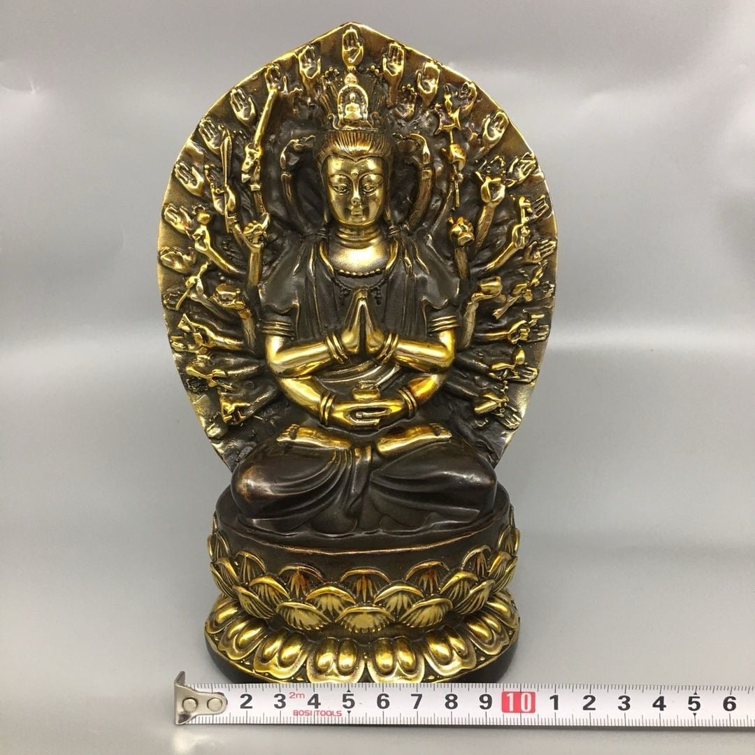 Chinese Antique Pure Copper Thousand Handed Guanyin