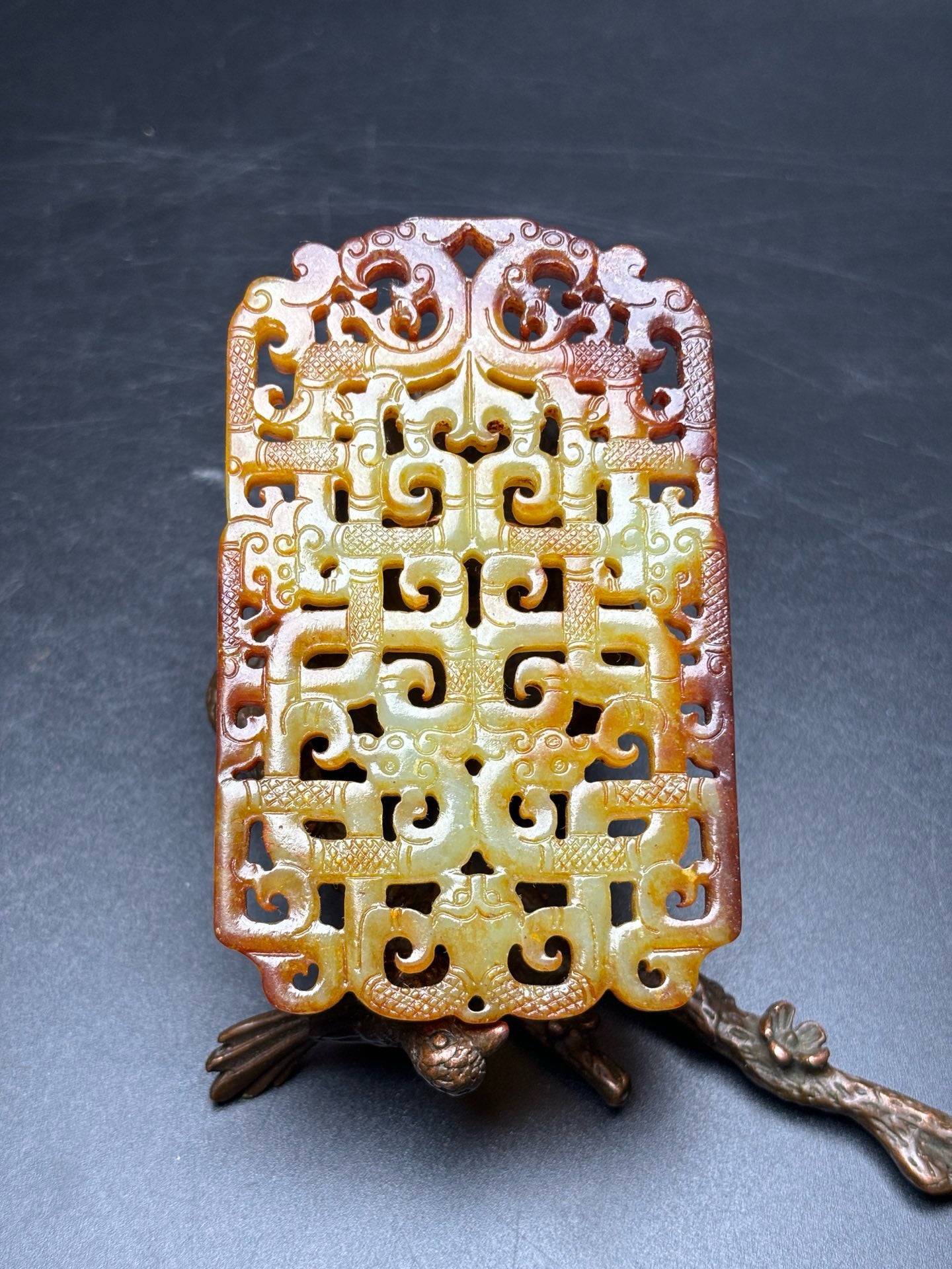 Exquisite Hetian Jade Five Dragon and Phoenix Pendant
