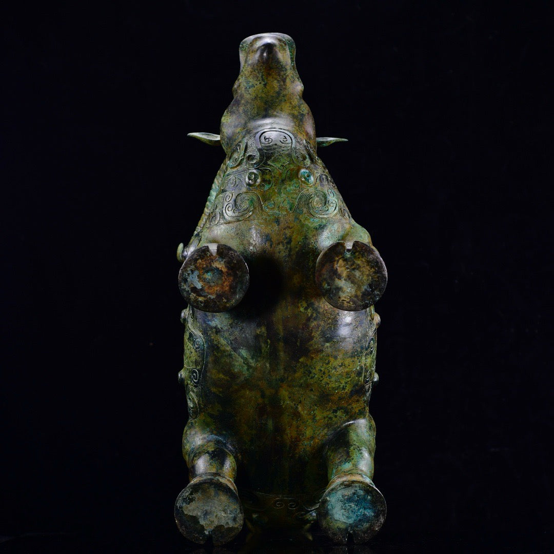 Chinese antique bronze ox statue