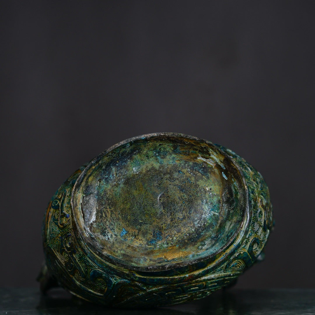 Chinese antique bronze sheep pot