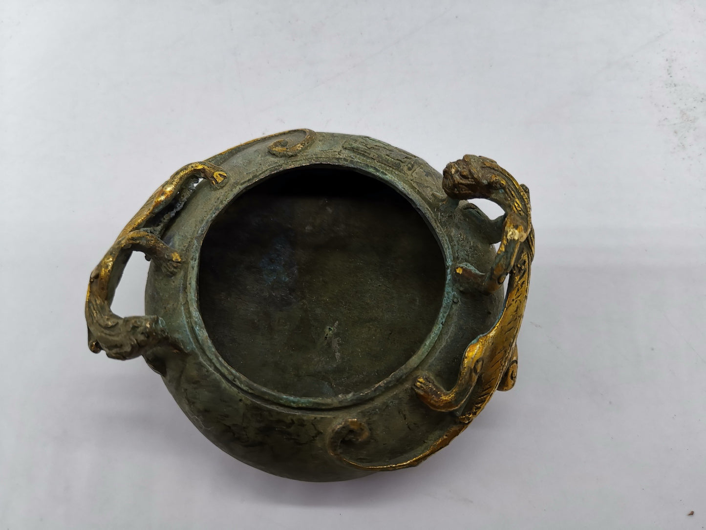 Chinese Antique Pure Copper Two Jiao Jar