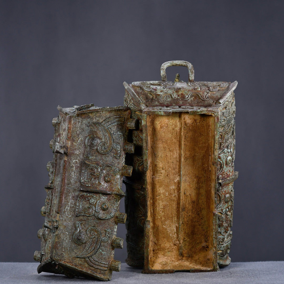 Chinese antique bronze square