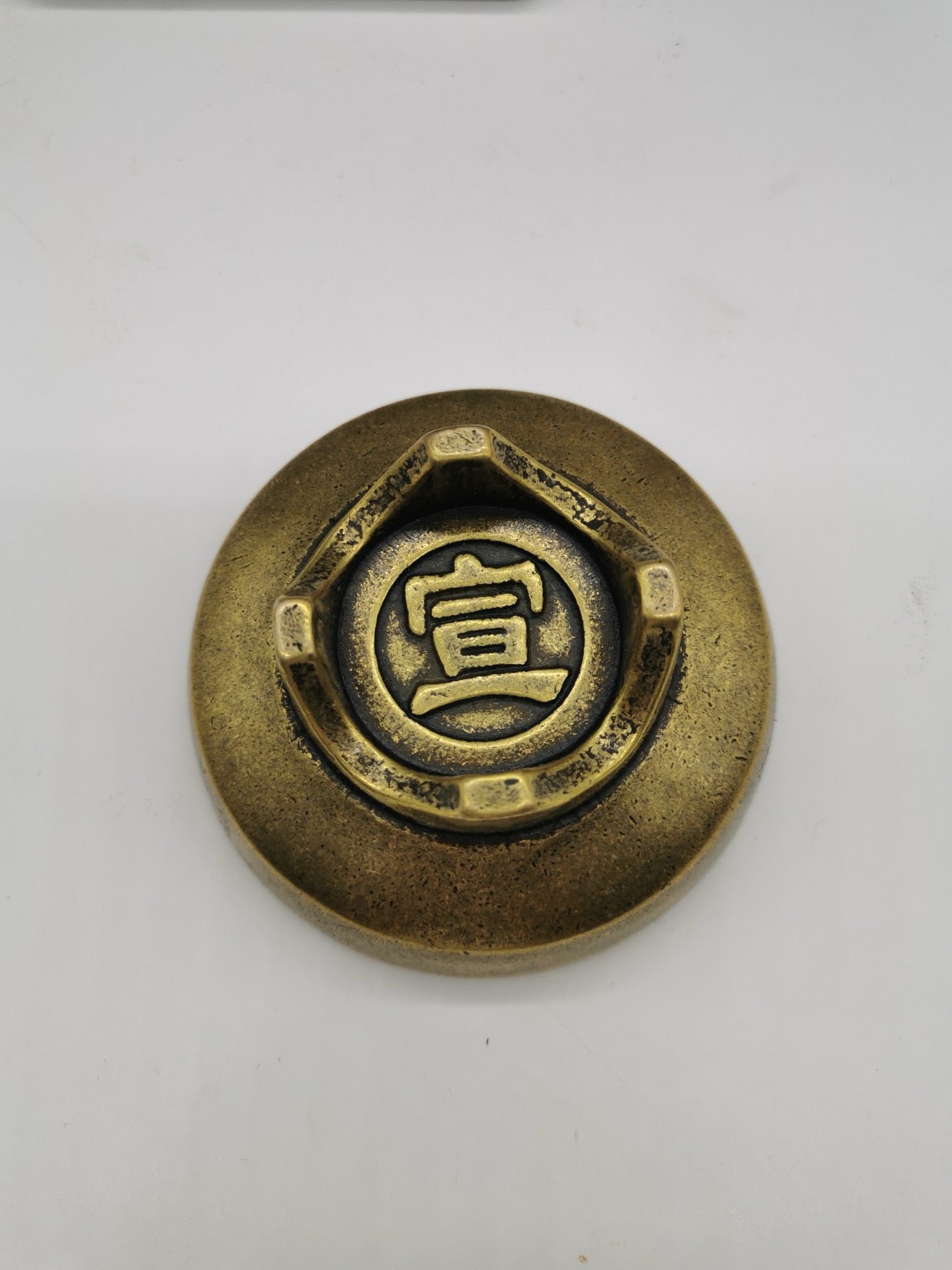 Chinese antique pure copper eight treasure oil lamp