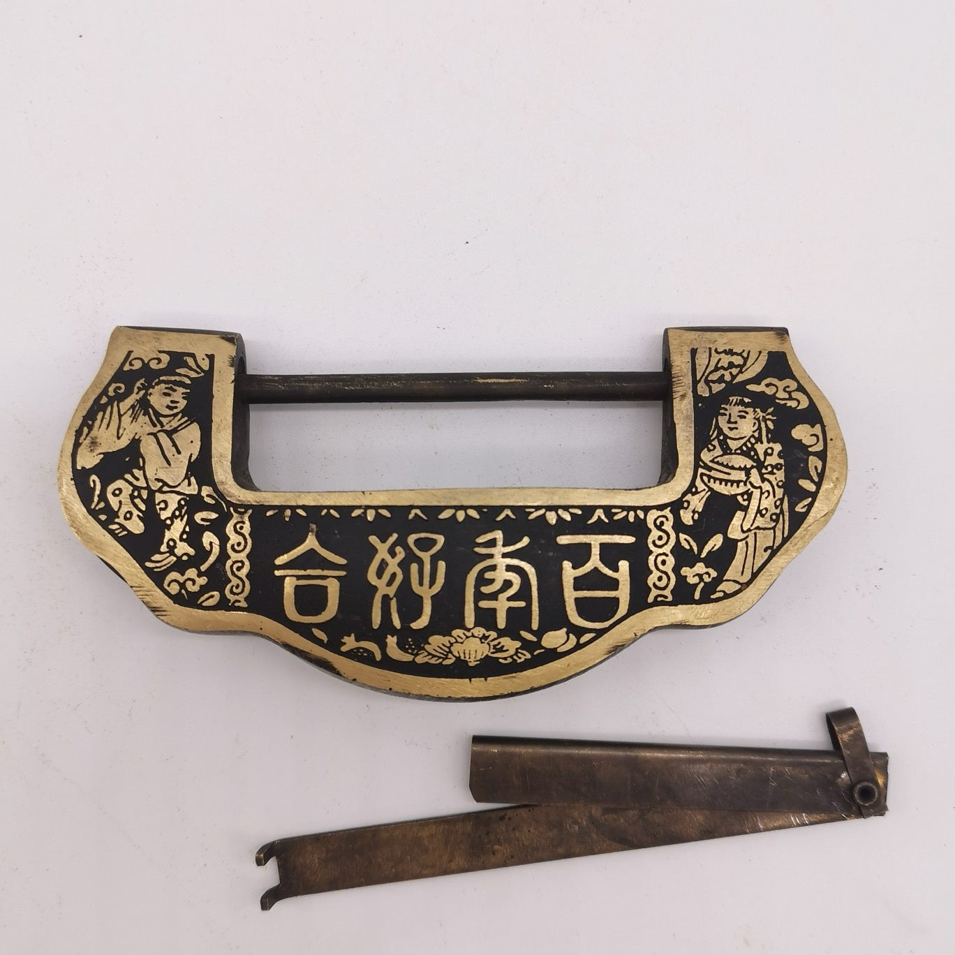 Chinese antique pure copper Ruyi lock
