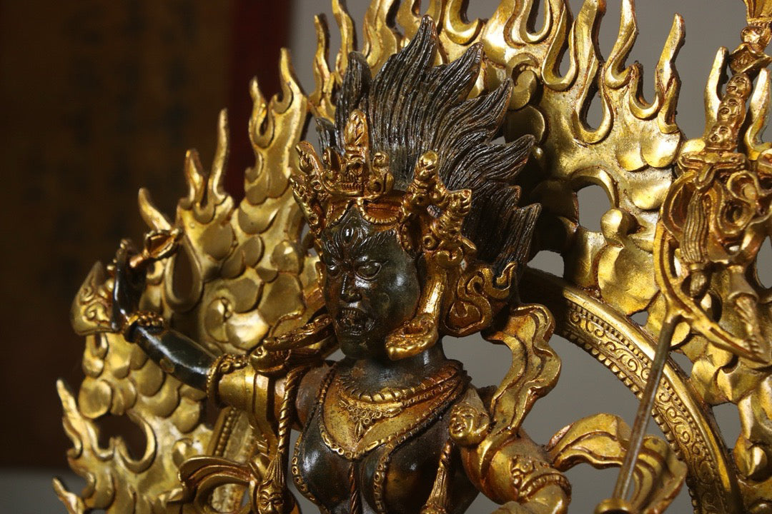 Chinese antique bronze gilded handmade statue of Ming Buddha Mother