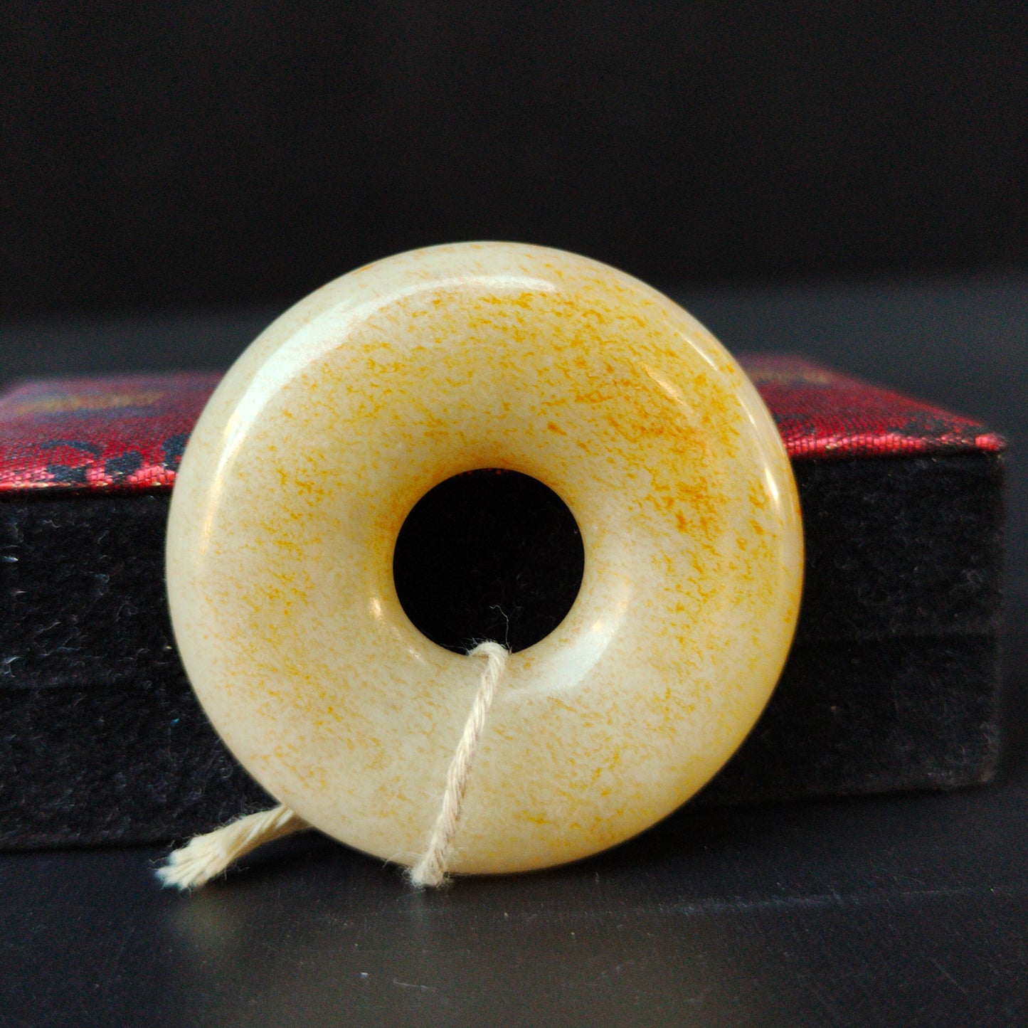 Collections Natural Hotan Jade safety clasp, white jade, doughnut, necklace, pendant