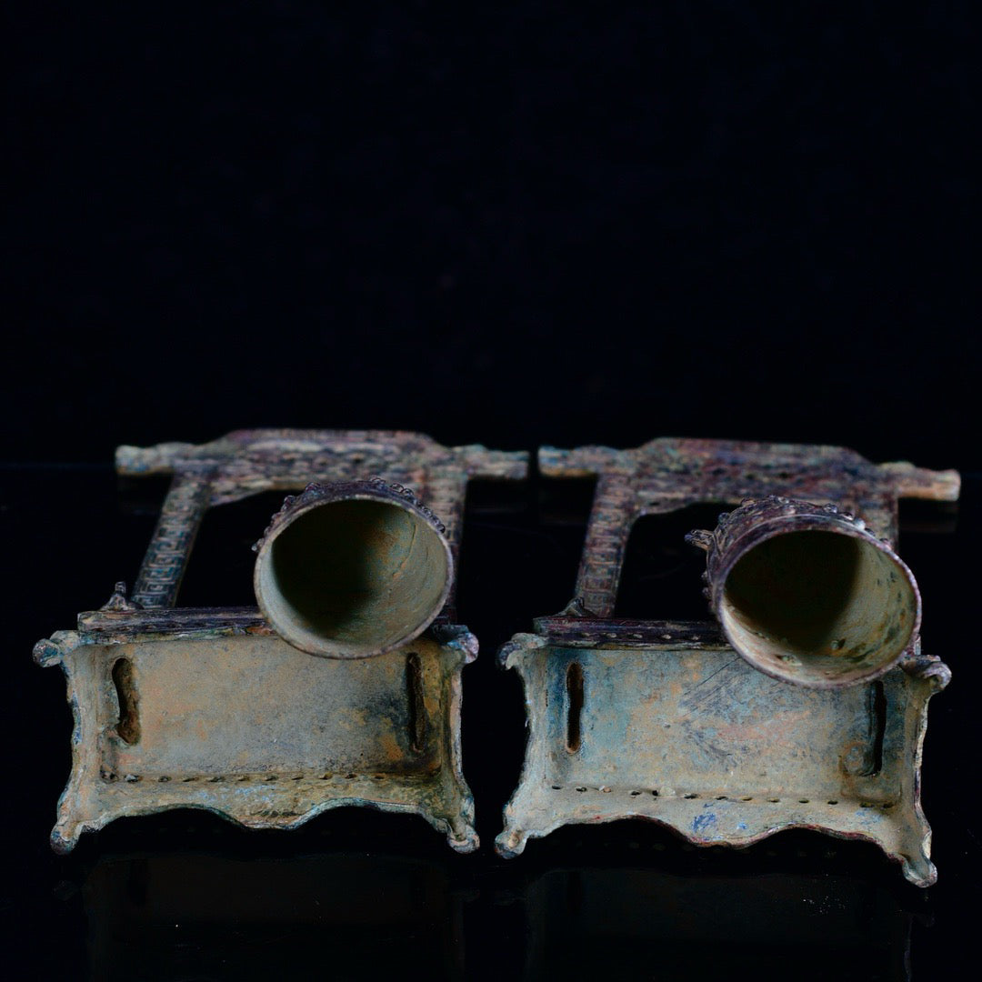 Chinese antique bronze wall clock