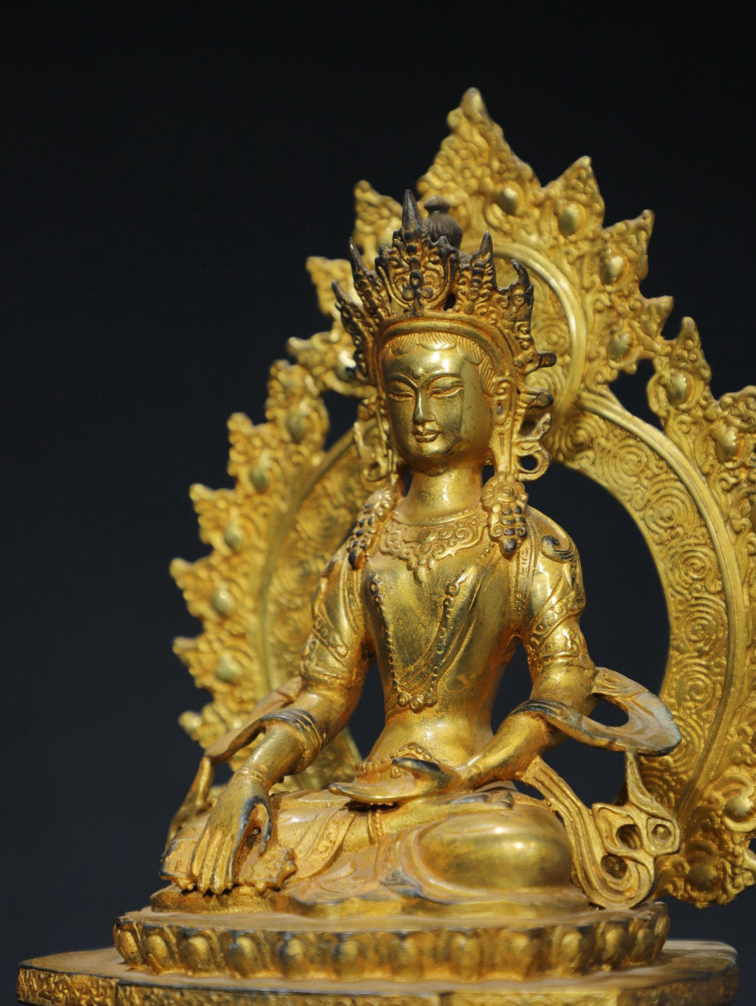 Chinese antique pure copper white Tara Buddha statue