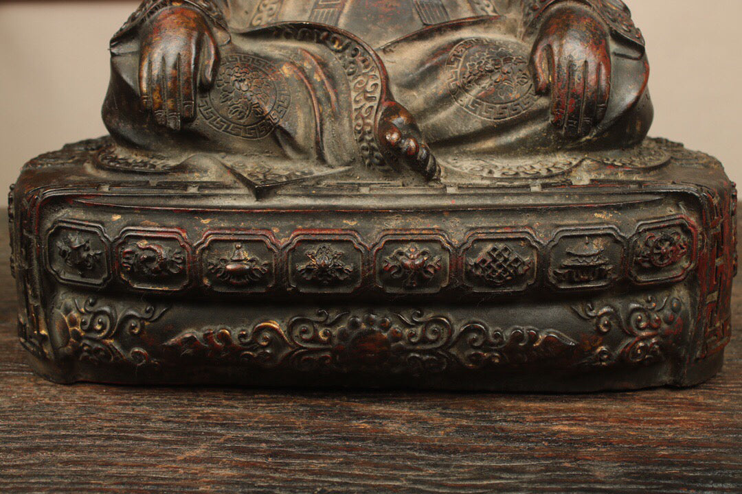 A set of Chinese antique pure copper statues of the Three Sages of the Kagyu sect