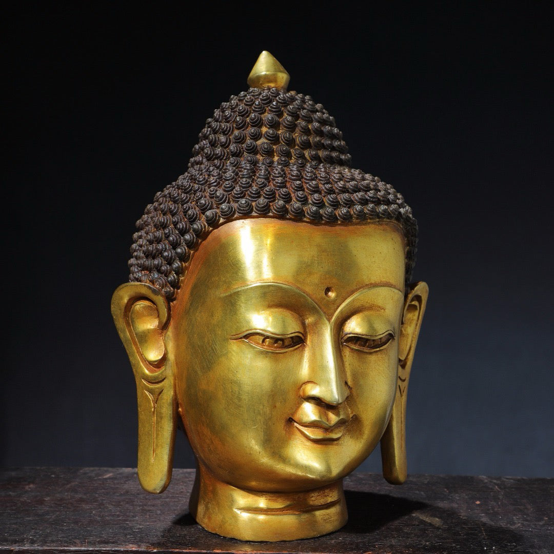 Chinese antique pure copper statue of Shakyamuni Buddha