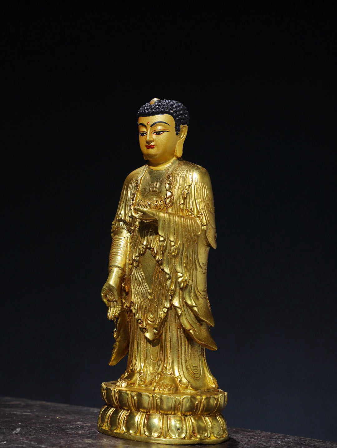 Chinese antique pure copper statue of Amitabha Buddha