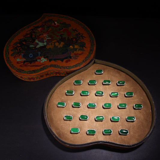 A box of Chinese antique jade rings
