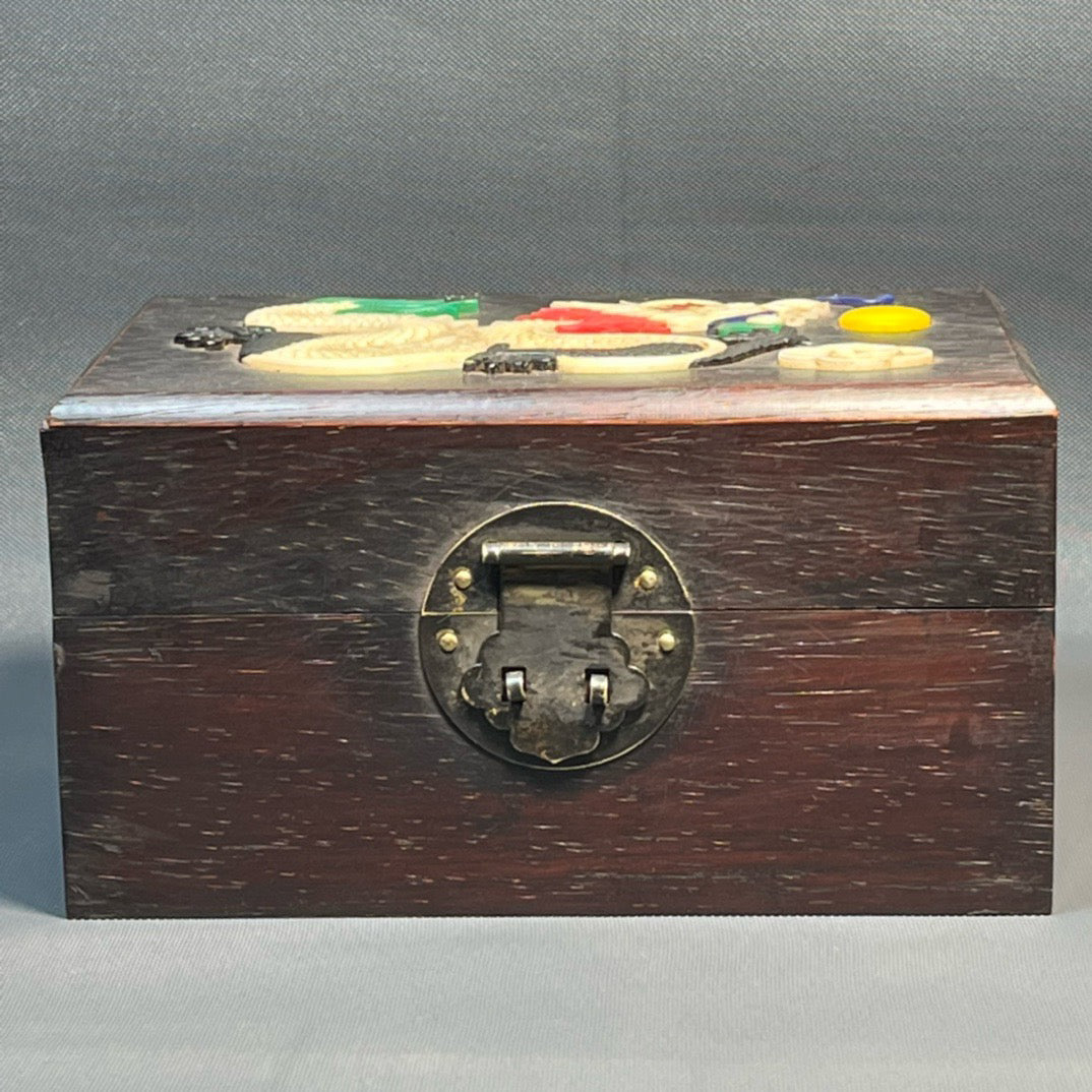 Sandalwood carved jewelry box