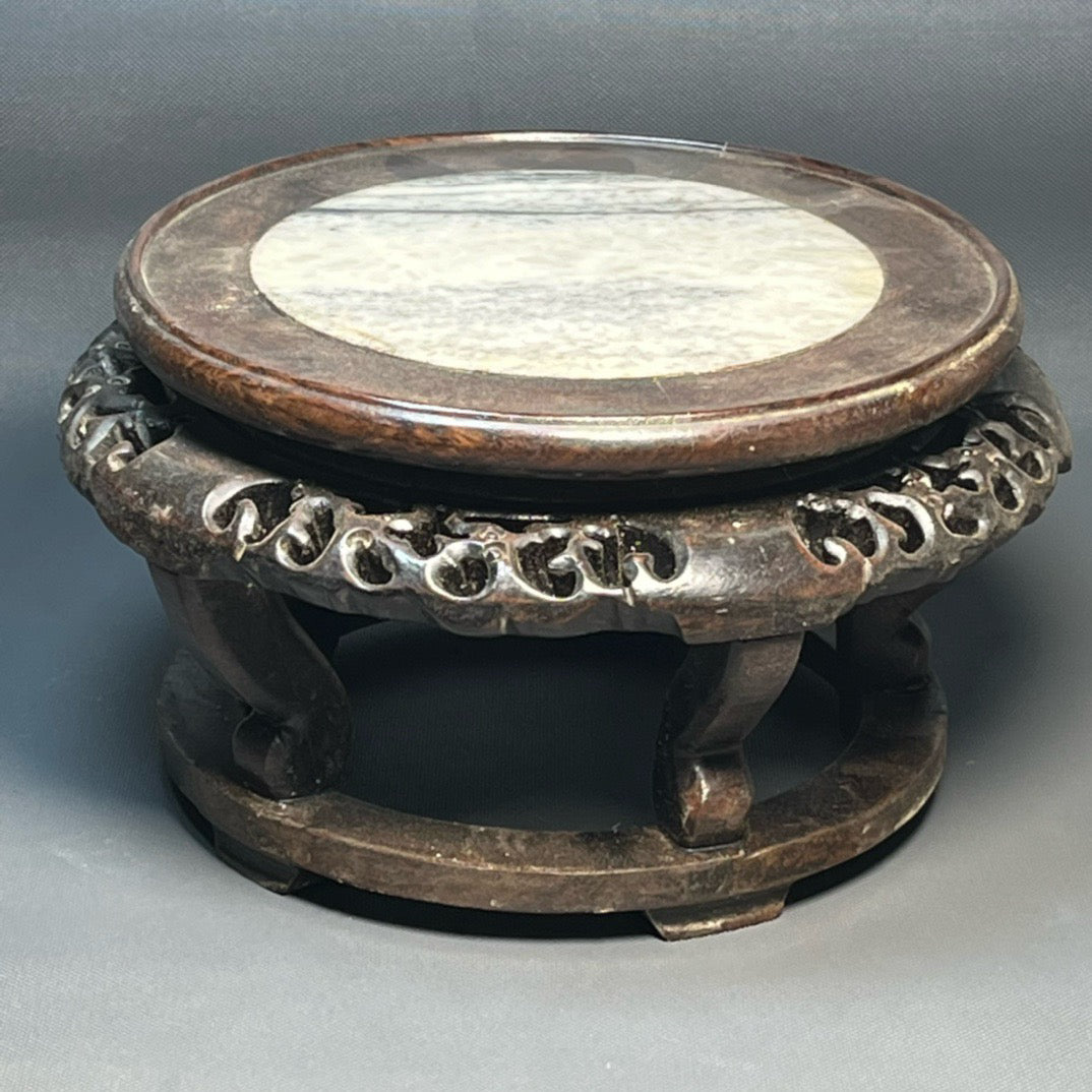 Ebony inlaid marble panel flower rack