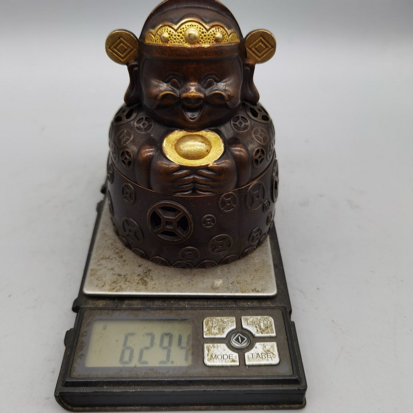 Chinese antique pure copper God of Wealth furnace