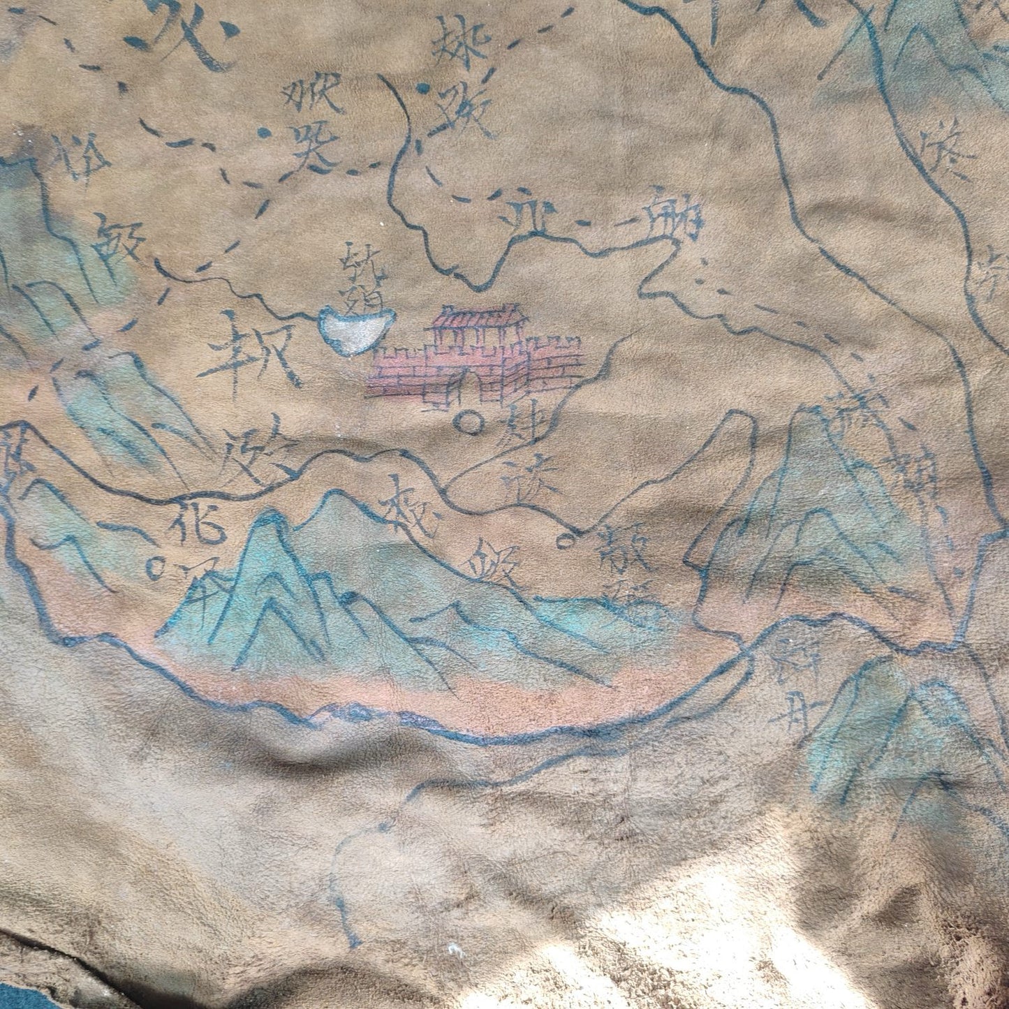 Chinese Antique Sheepskin Treasure Map
