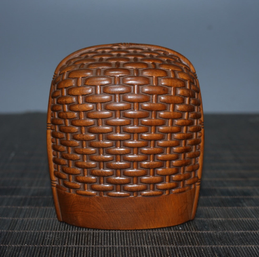 Chinese antique boxwood dustpan tea production