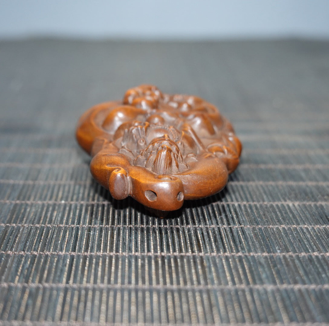 Chinese antique Huangyangmu Zizi Guanyin double-sided craftsmanship sign