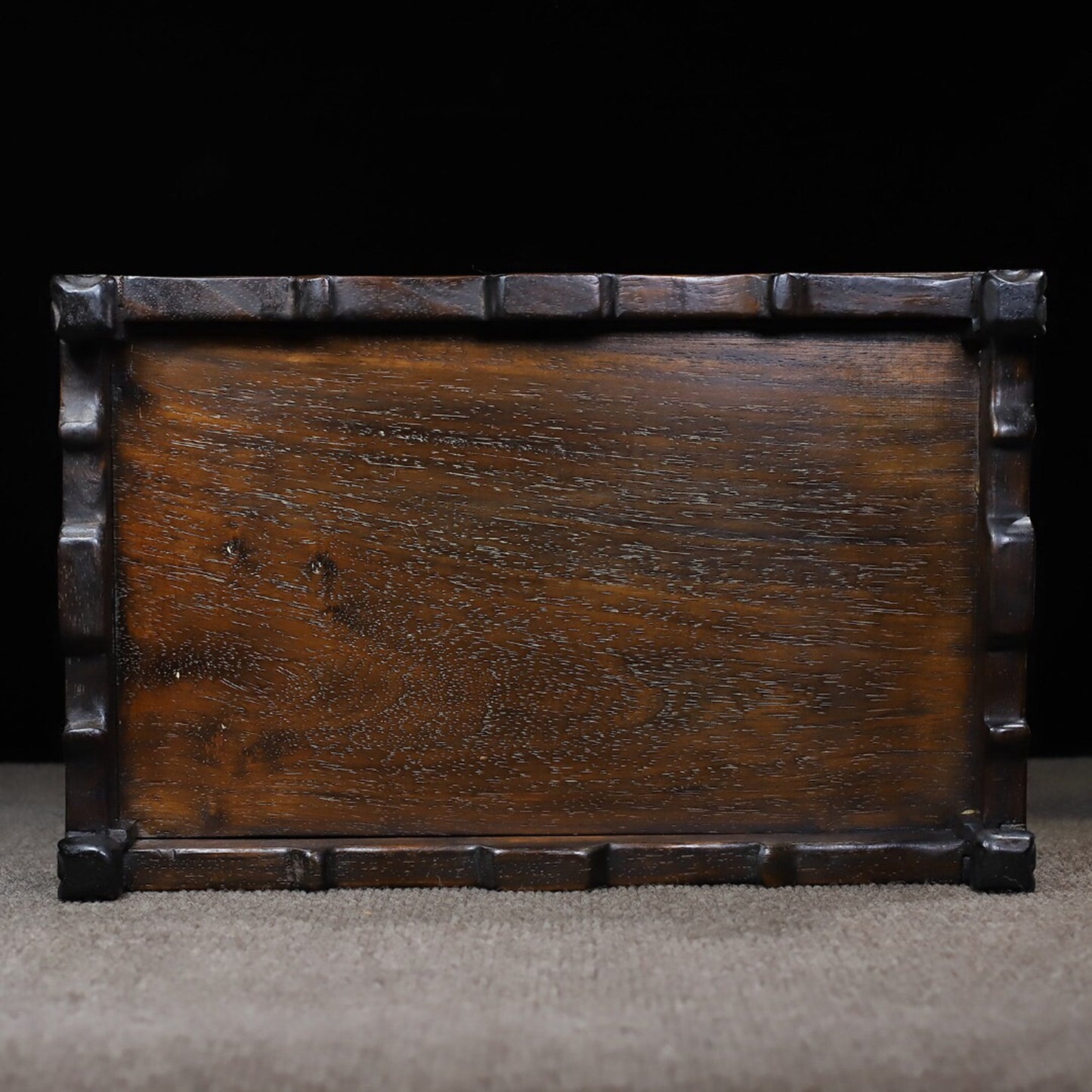 Chinese antique rosewood carved base tea tray