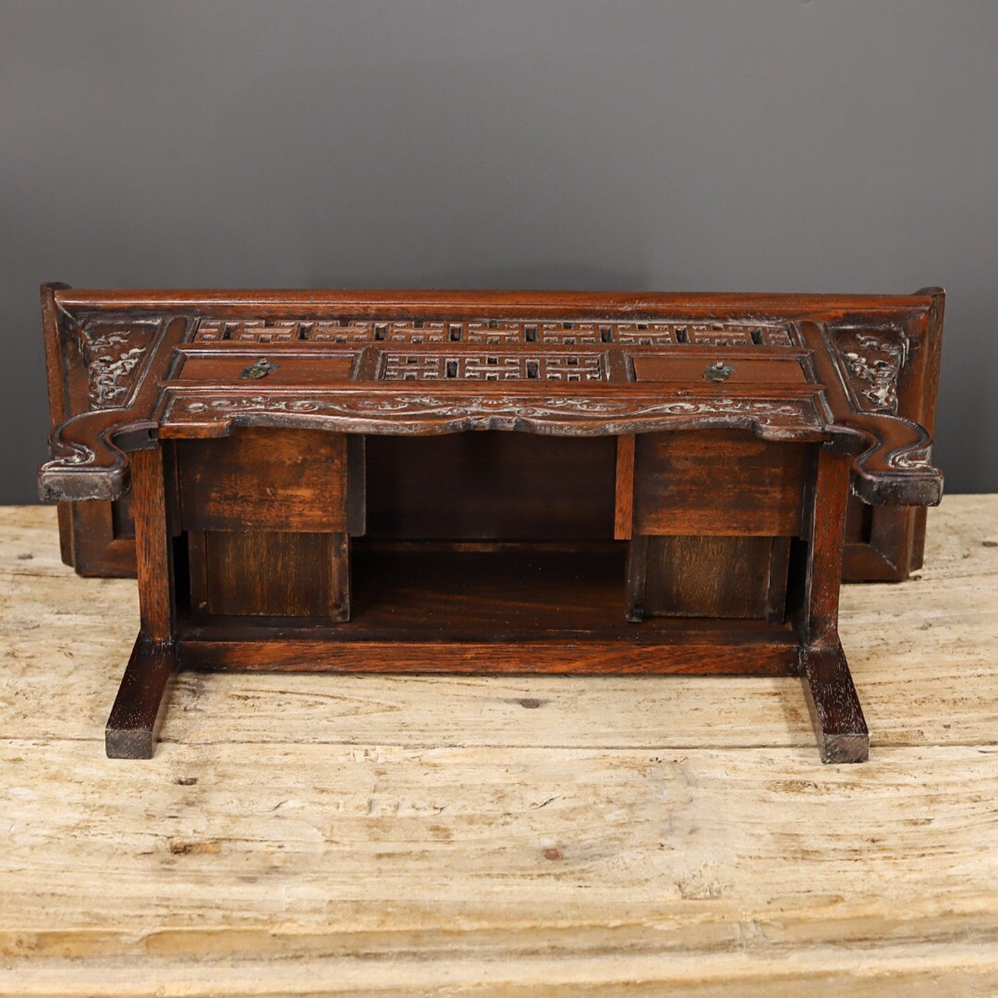 Chinese antique rosewood table banner case