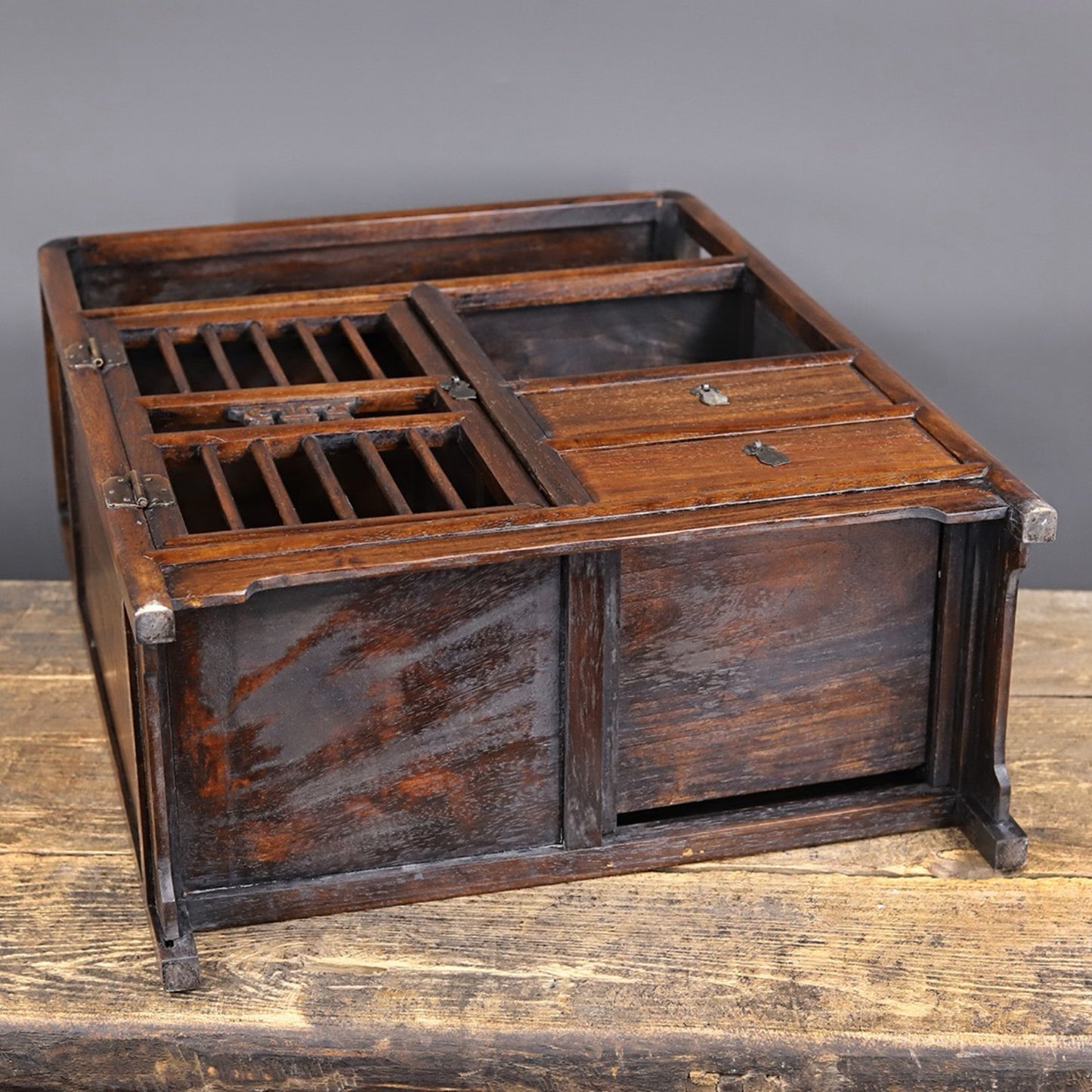 Chinese antique rosewood rounded cabinet