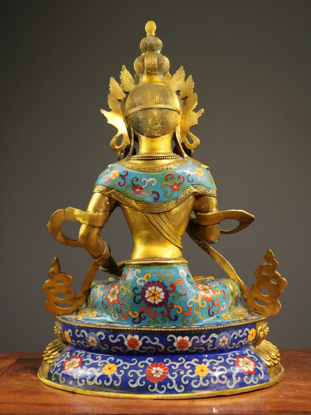 A pure copper cloisonn é Buddha statue of Vajrasattva