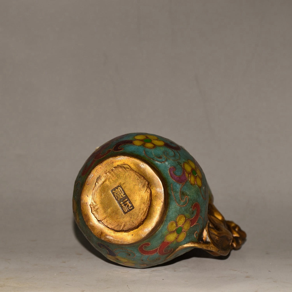 Pure copper cloisonn é twisted silk auspicious beast gourd ornament
