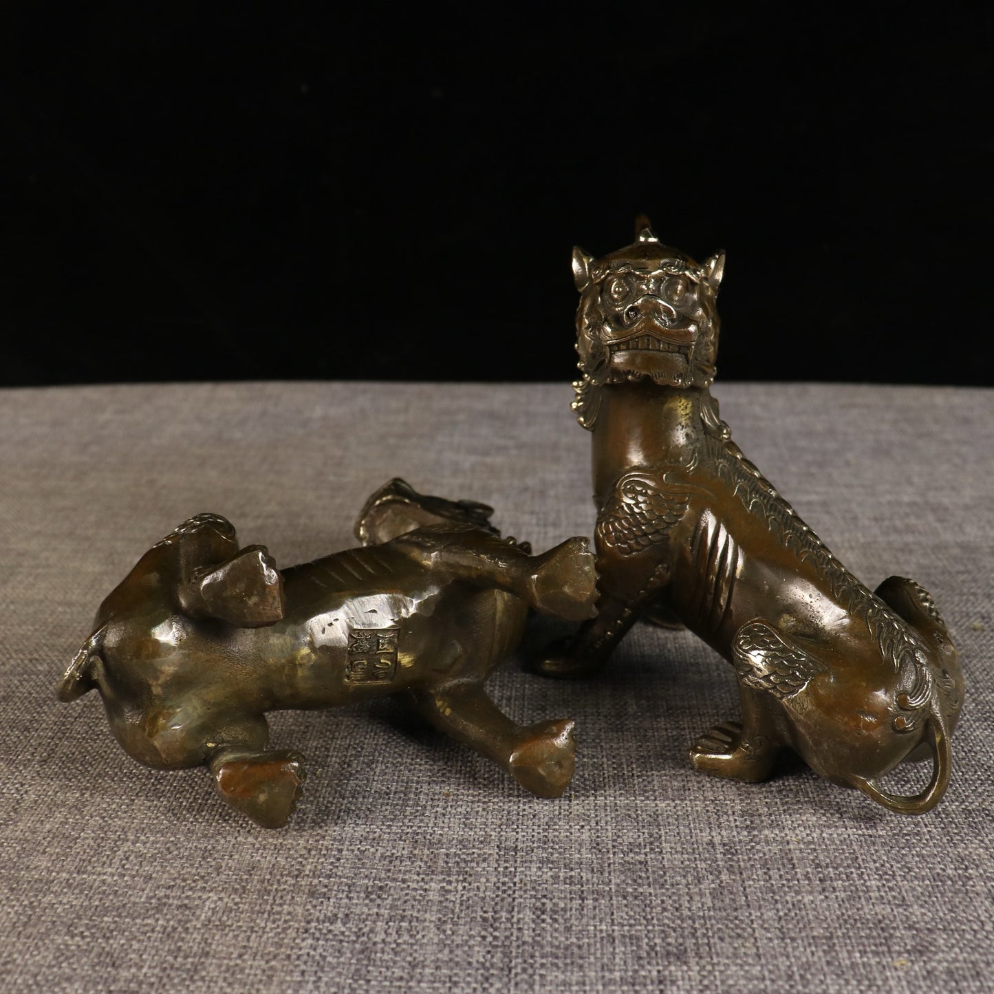 Chinese antique pure copper listening pair