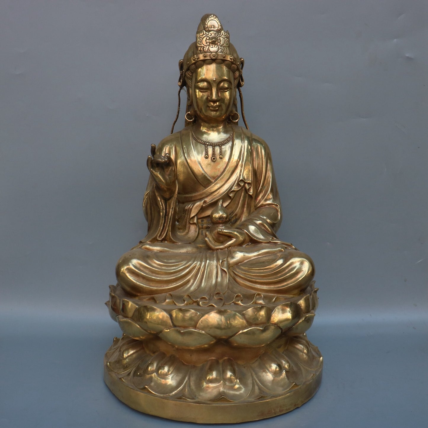 Chinese Antique Pure Copper Medicine Bodhisattva