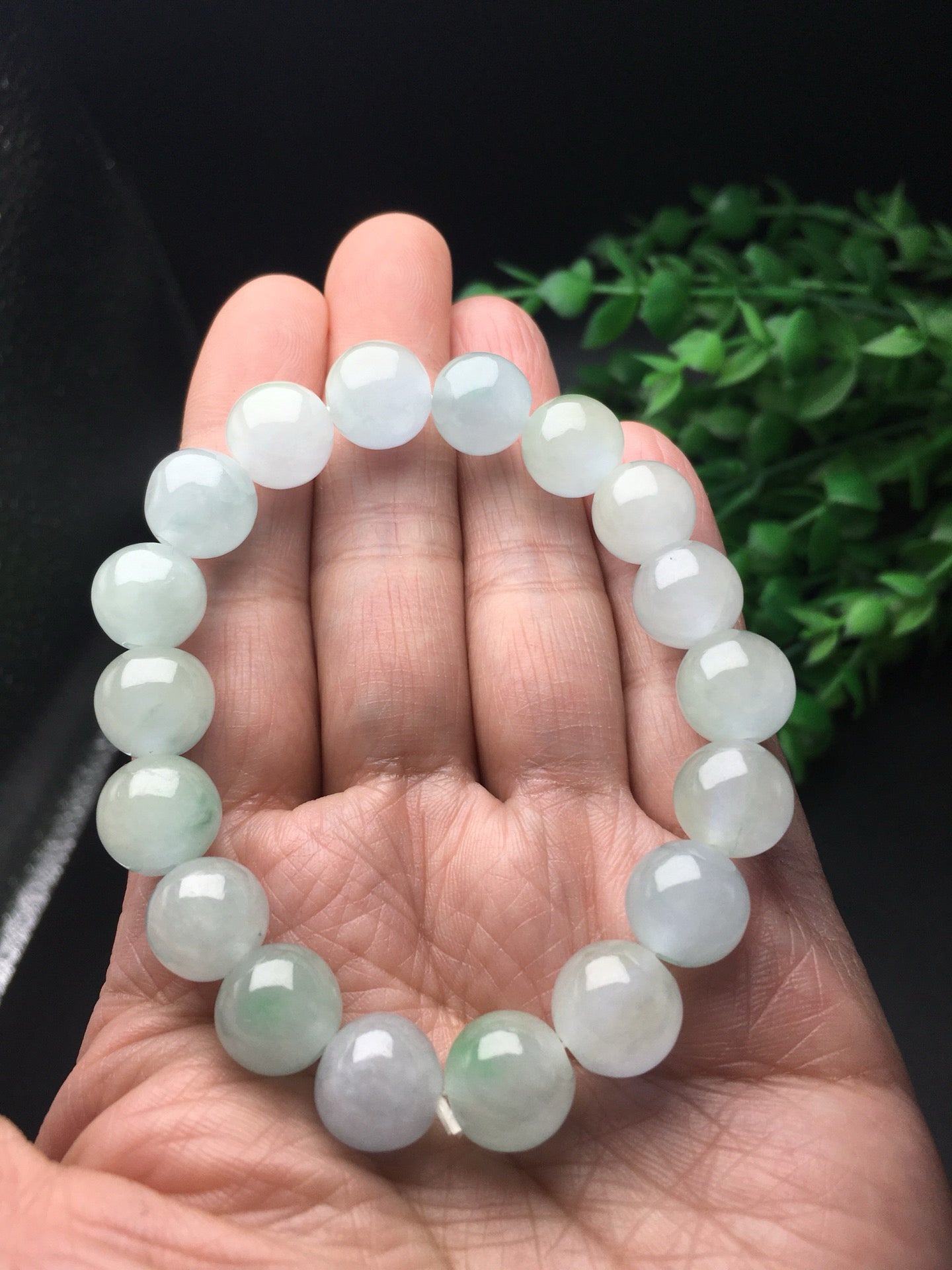 Chinese antique ice floating flower round bead bracelet