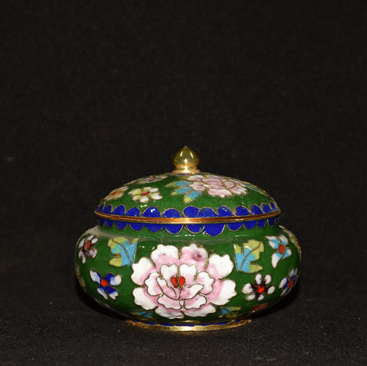 Pure purple copper embryo cloisonn é, peony flower washing jar