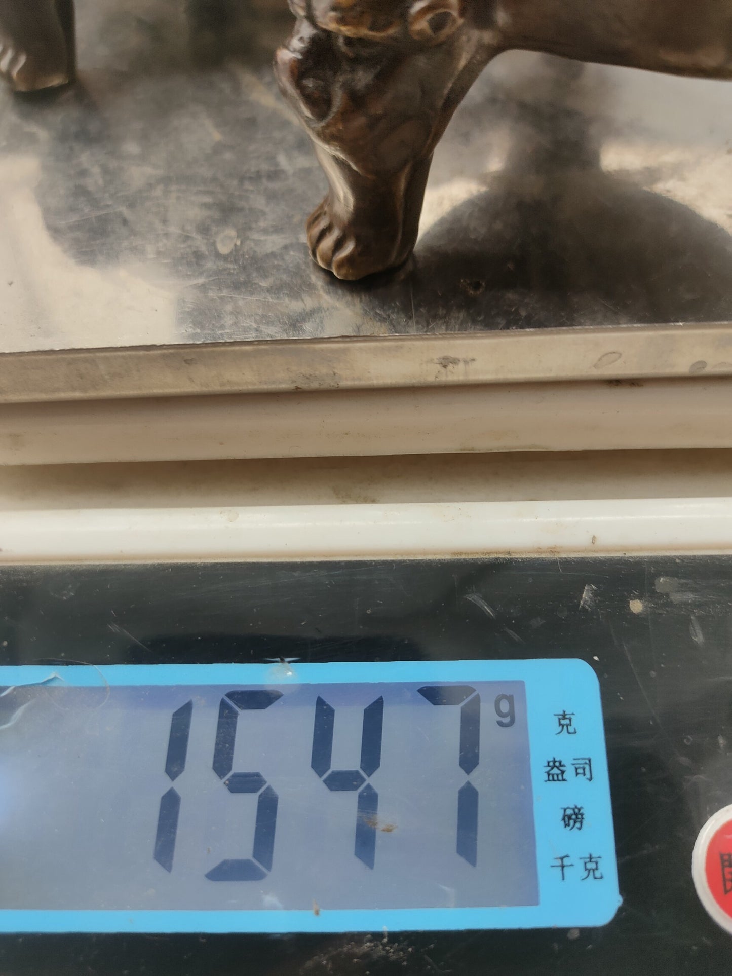 Chinese antique pure copper Buddha shaped candlestick