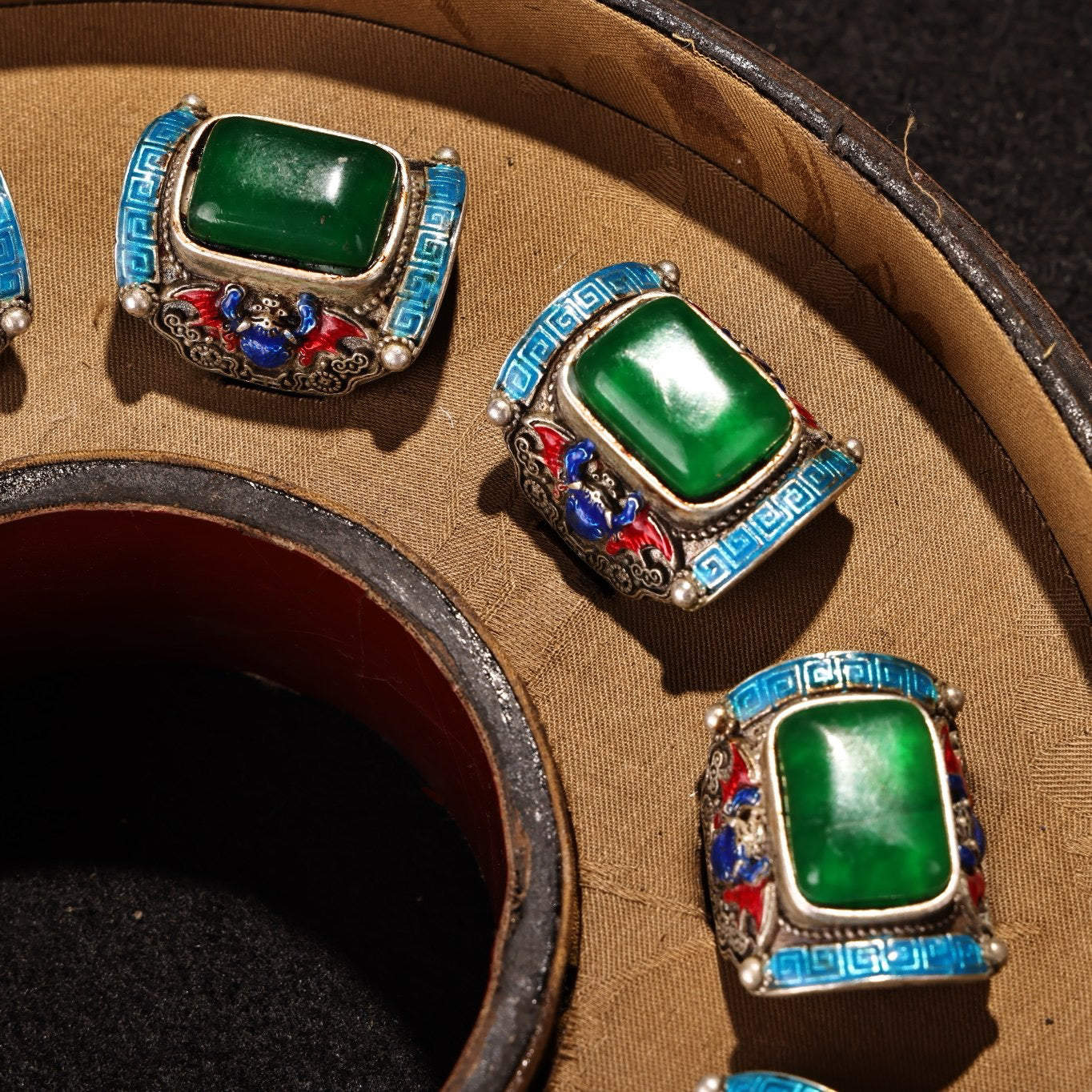 A box of Chinese antique rings