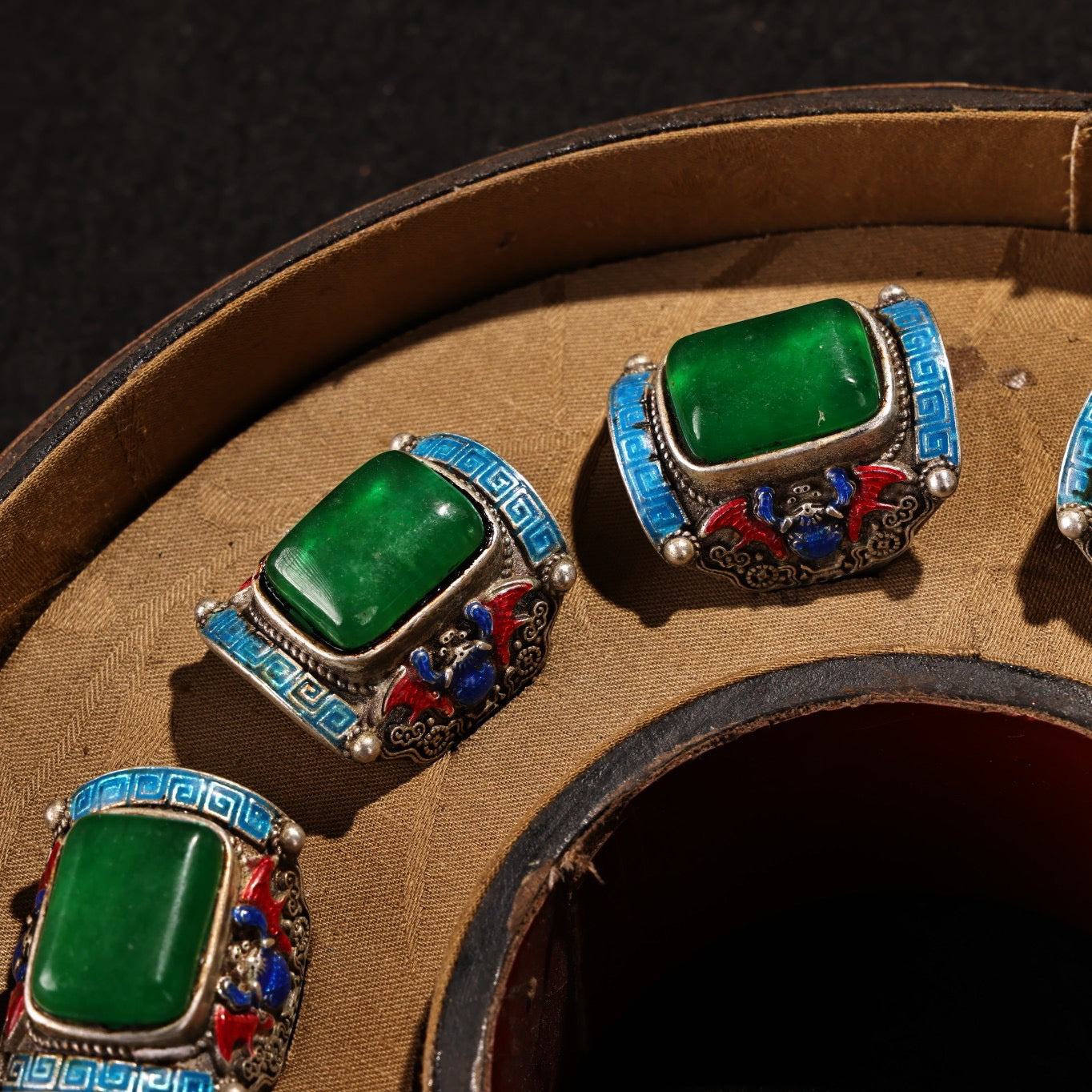 A box of Chinese antique rings