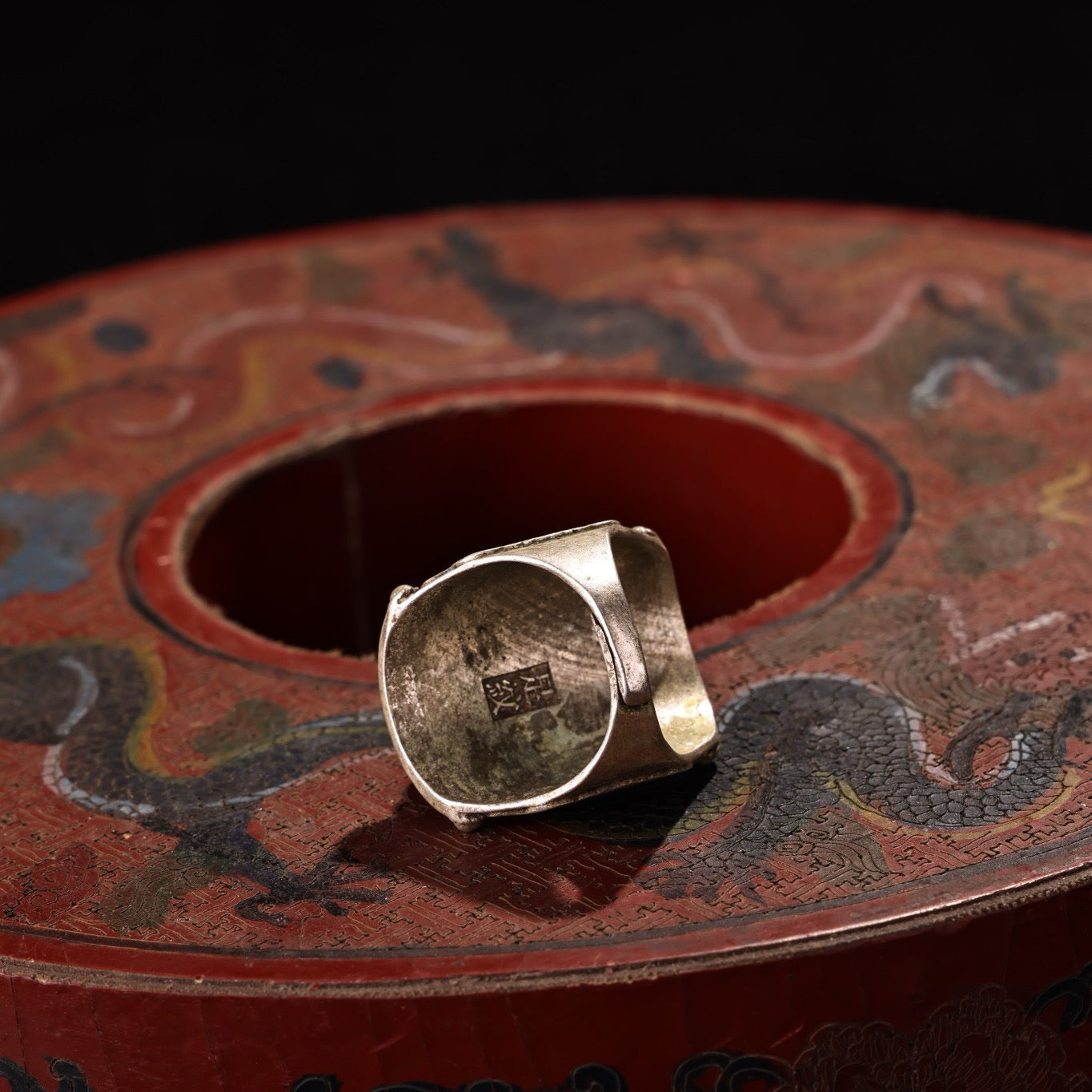 A box of Chinese antique rings