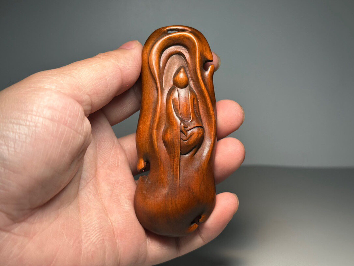 Chinese antique boxwood carving of the formless Guanyin