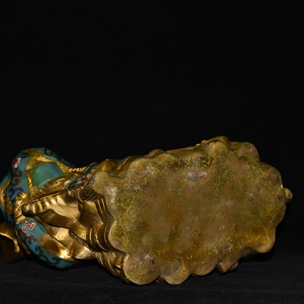 Pure copper cloisonn é rabbit ornament