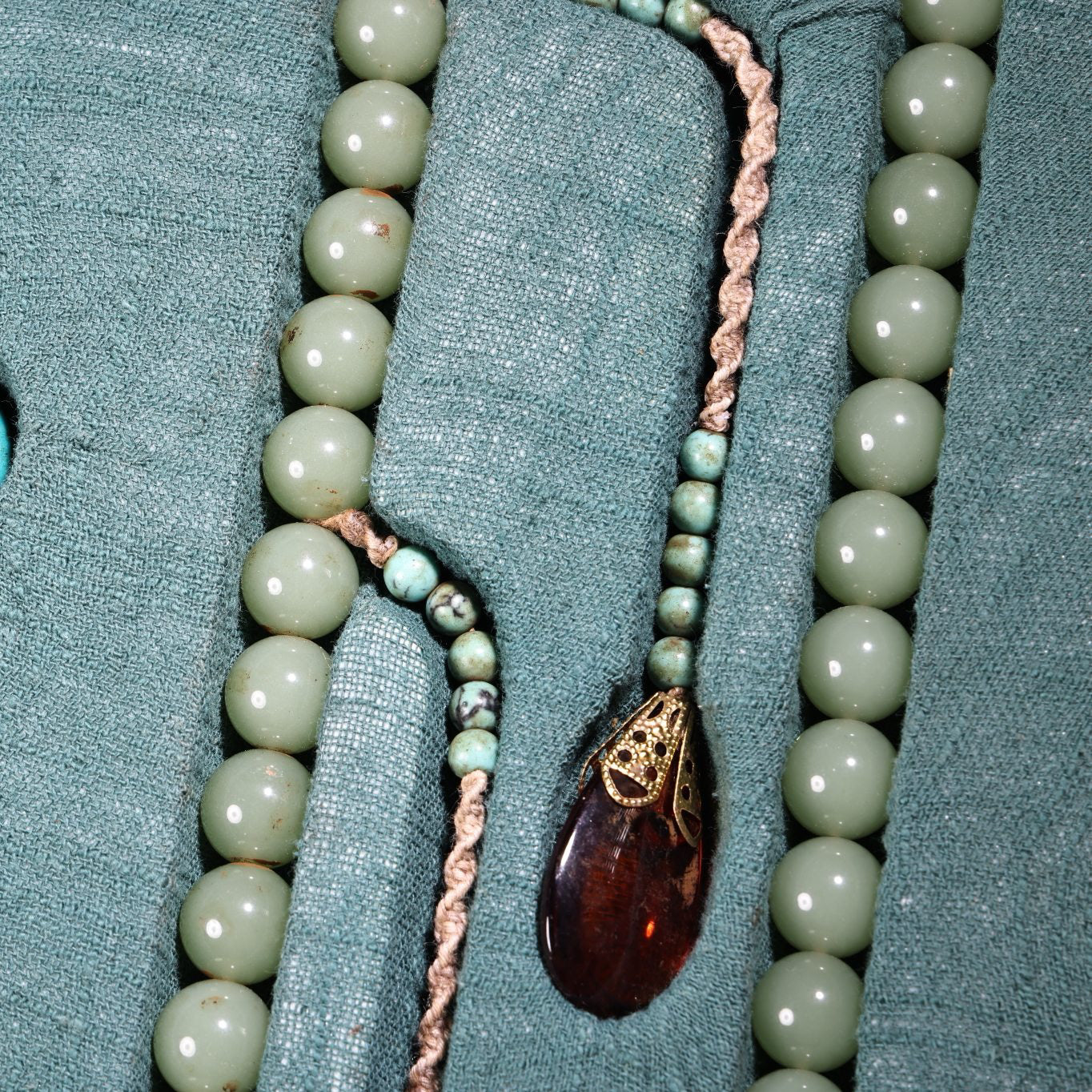 A box of Chinese antique court beads
