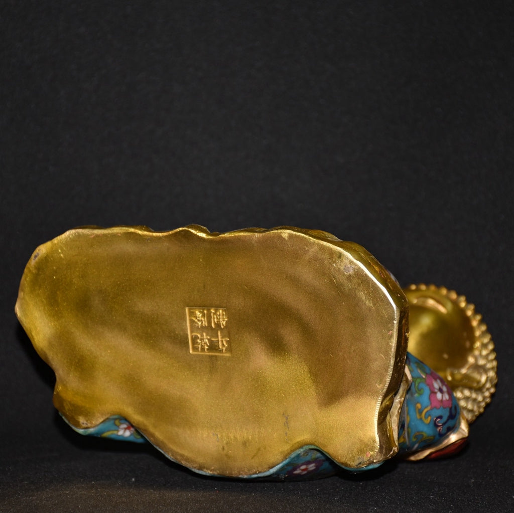Pure copper cloisonn é Buddha statue ornament