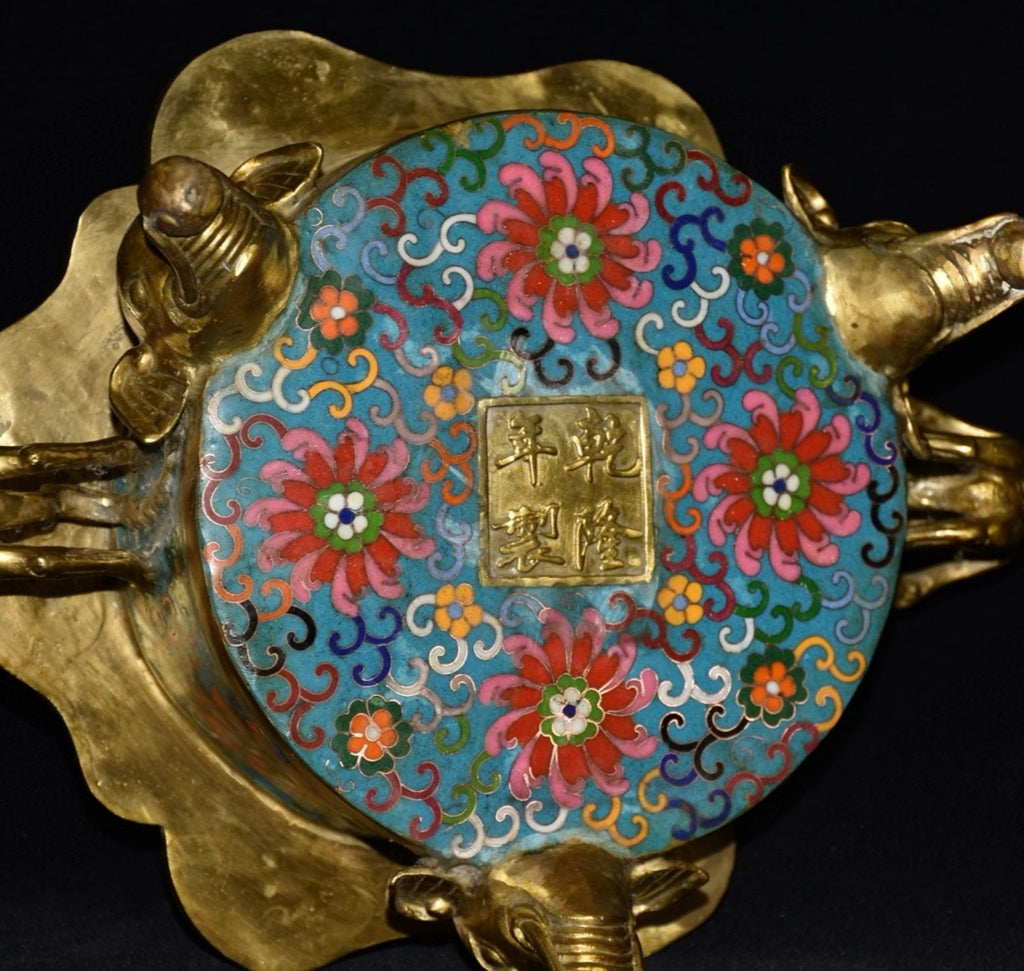 Pure copper cloisonne incense burner ornament