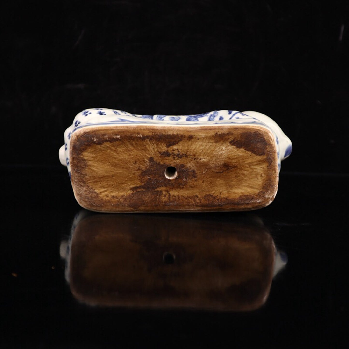 Chinese antique blue and white cloud bat patterned doll pillow