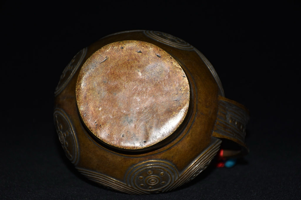 Pure copper imitation purple copper handmade woven wine pot ornaments